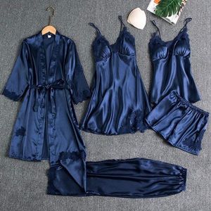 5 piece silk pajama lingerie set